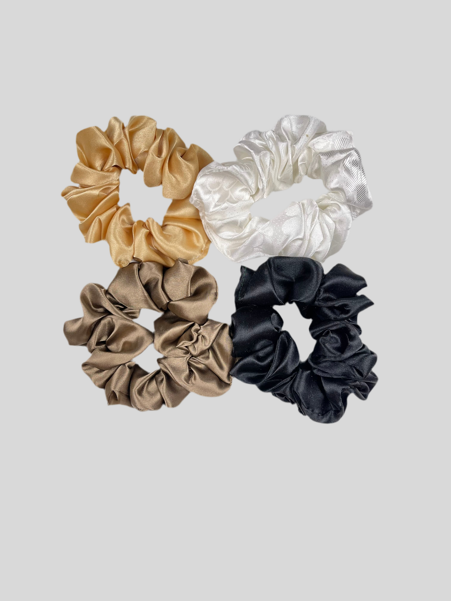 Satin Scrunchies - Beige/gull
