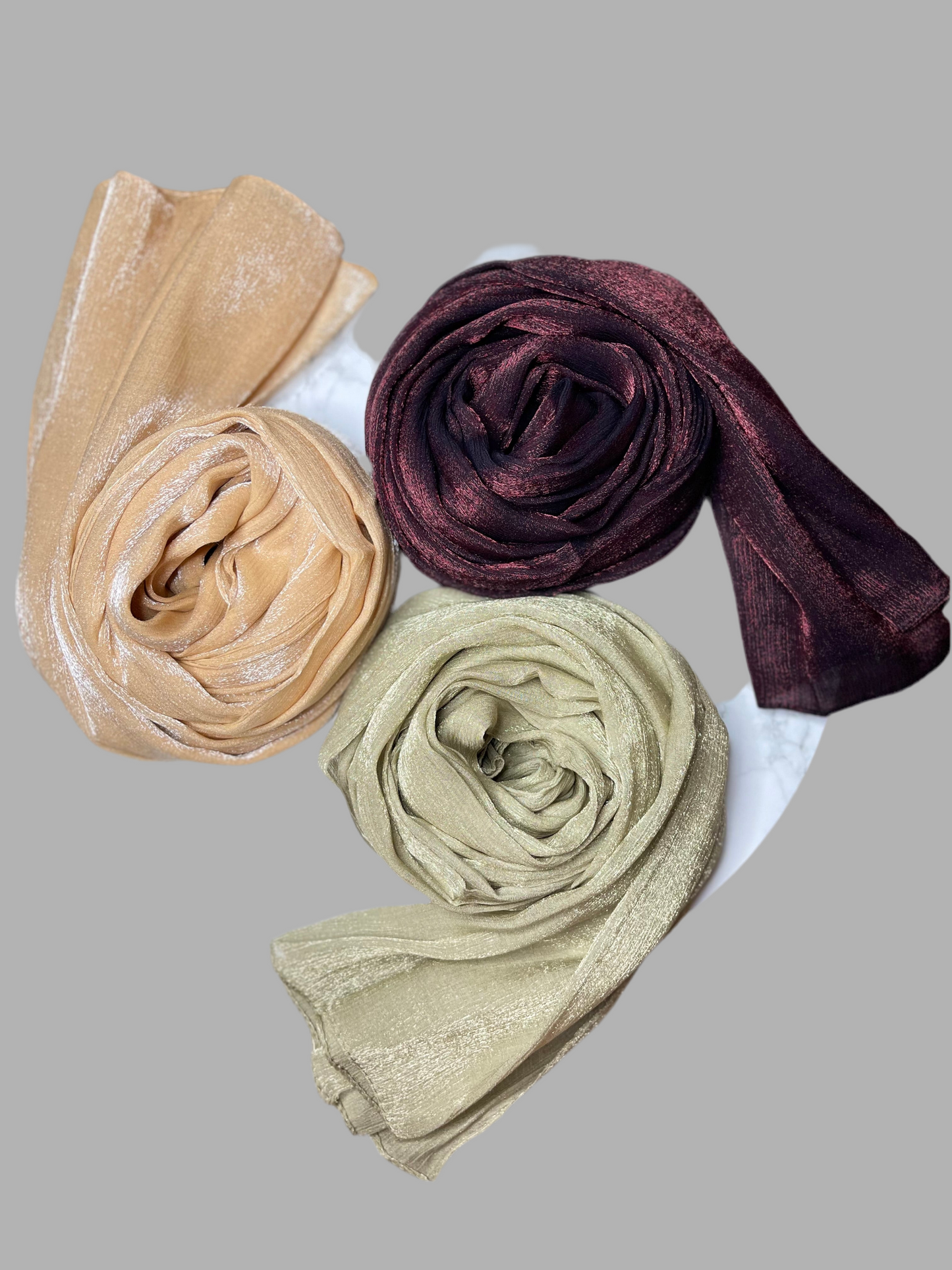 Shimmer organza hijab- Perlehvit