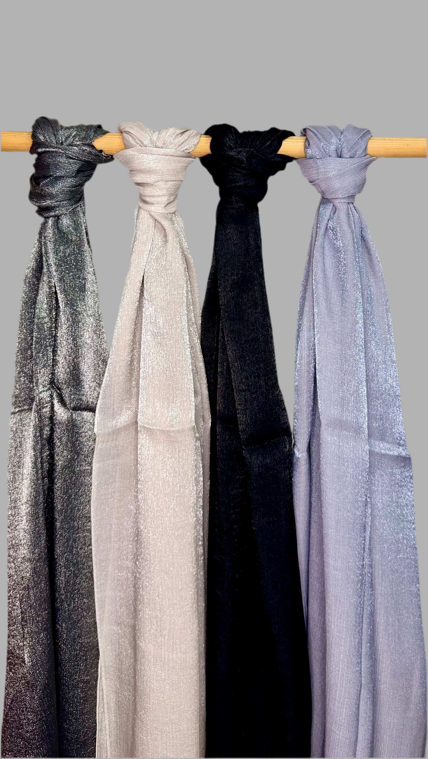 Shimmer organza hijab - Svart