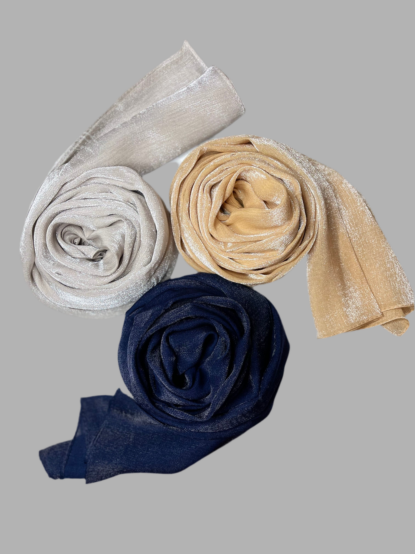 Shimmer organza hijab- Perlehvit