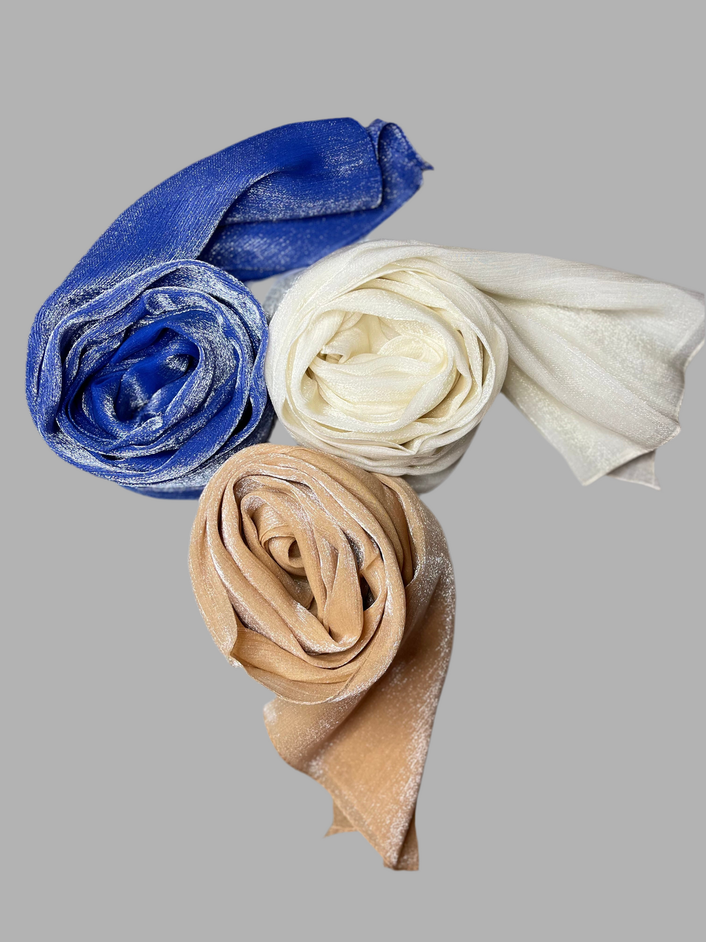 Shimmer organza hijab- Perlehvit