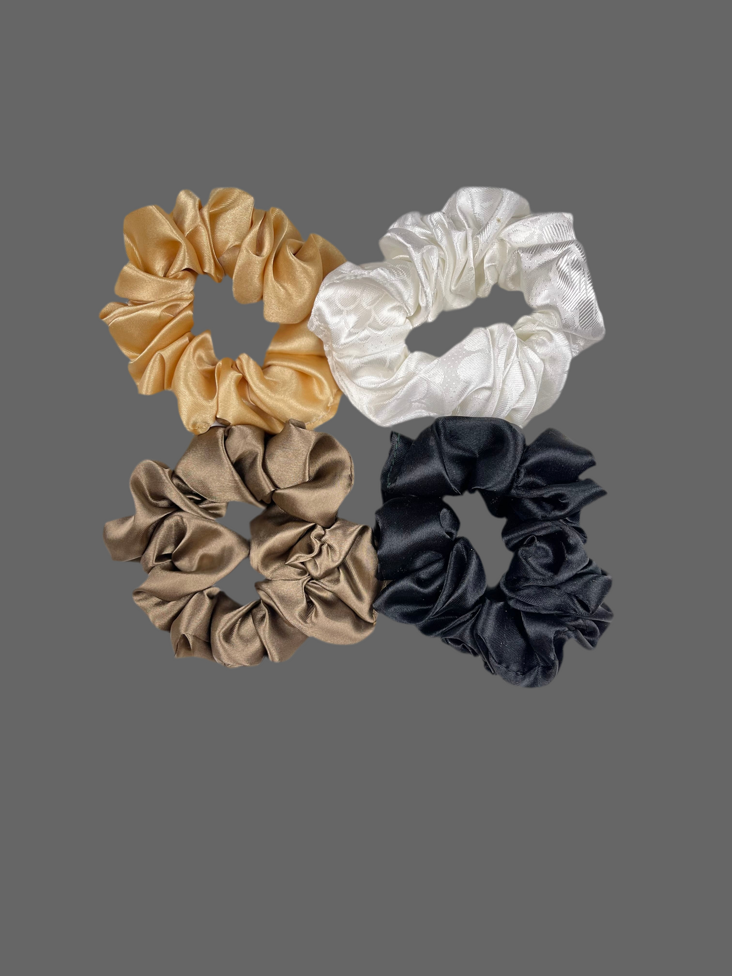 Satin Scrunchies - Perlehvit