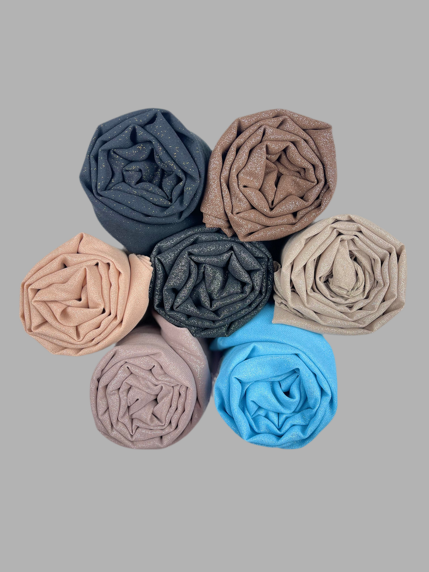 Moonlight Georgette Hijab - Svart/m sølv