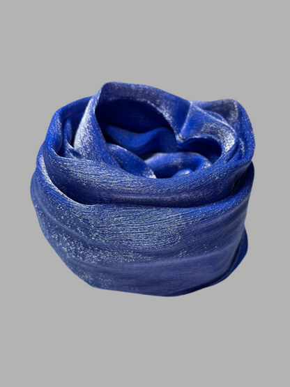 Shimmer organza hijab- Mørkeblå